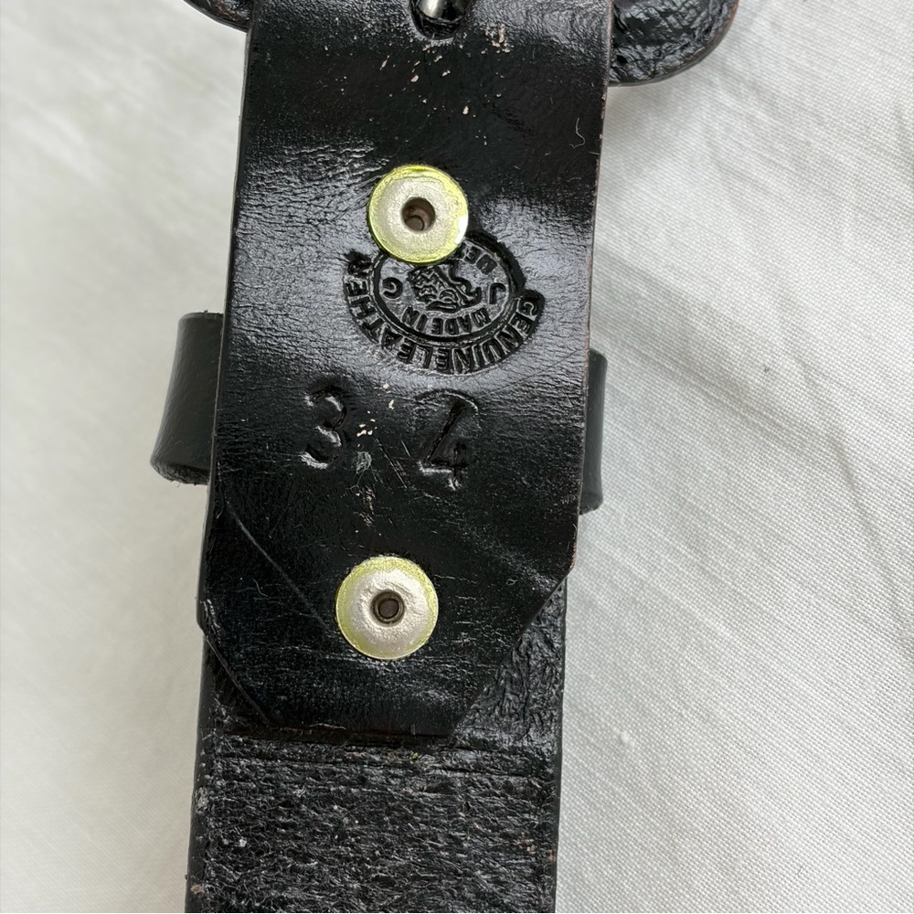 JC Mexico Black Woven Leather Men's Belt - Picture 10 of 15